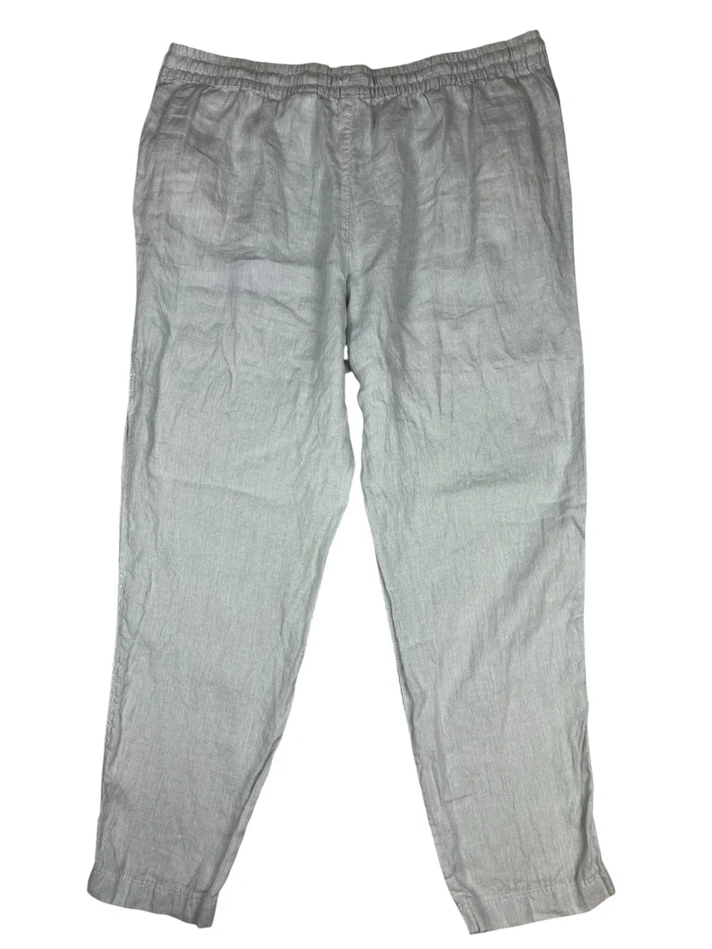 H&M Linen Pinstripe Pants Coastal Resort Vacation Quiet Luxury Mediterranean XXL
